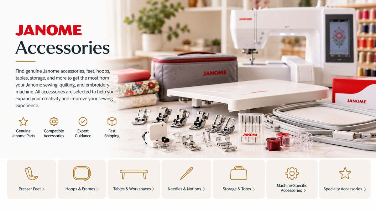 Janome sewing, quilting and embroidery accessories