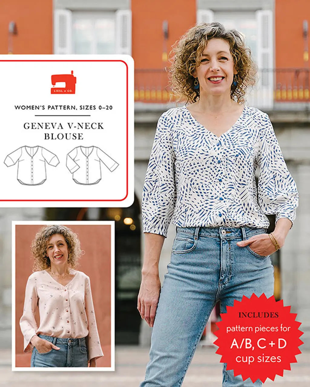 Geneva V neck Blouse Pattern Sewing Machine Outlet