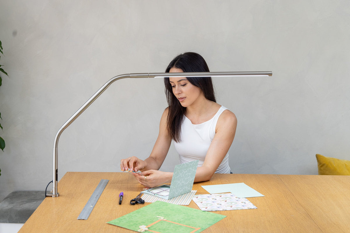 Daylight Slimline 4 brushed steel table lamp for sewing quilting and crafts