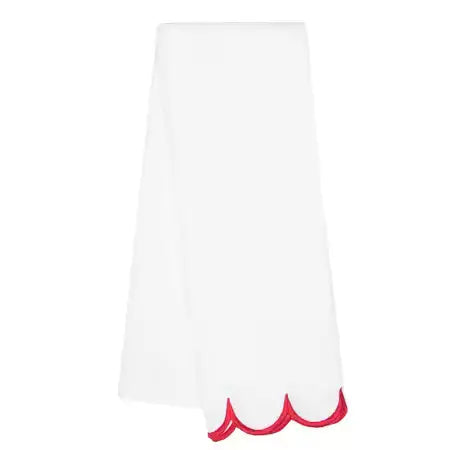 Red Scalloped Edge Towel