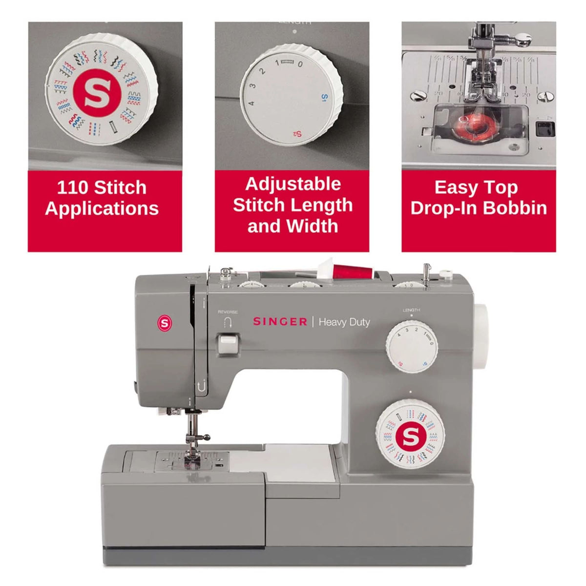 SINGER Heavy Duty 4432 Sewing Machine & Presser Foot Kit Bundle - official product image 8