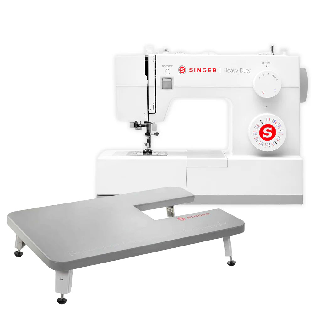 SINGER Heavy Duty 4452 White Sewing Machine & Extension Table Bundle - official product image 1