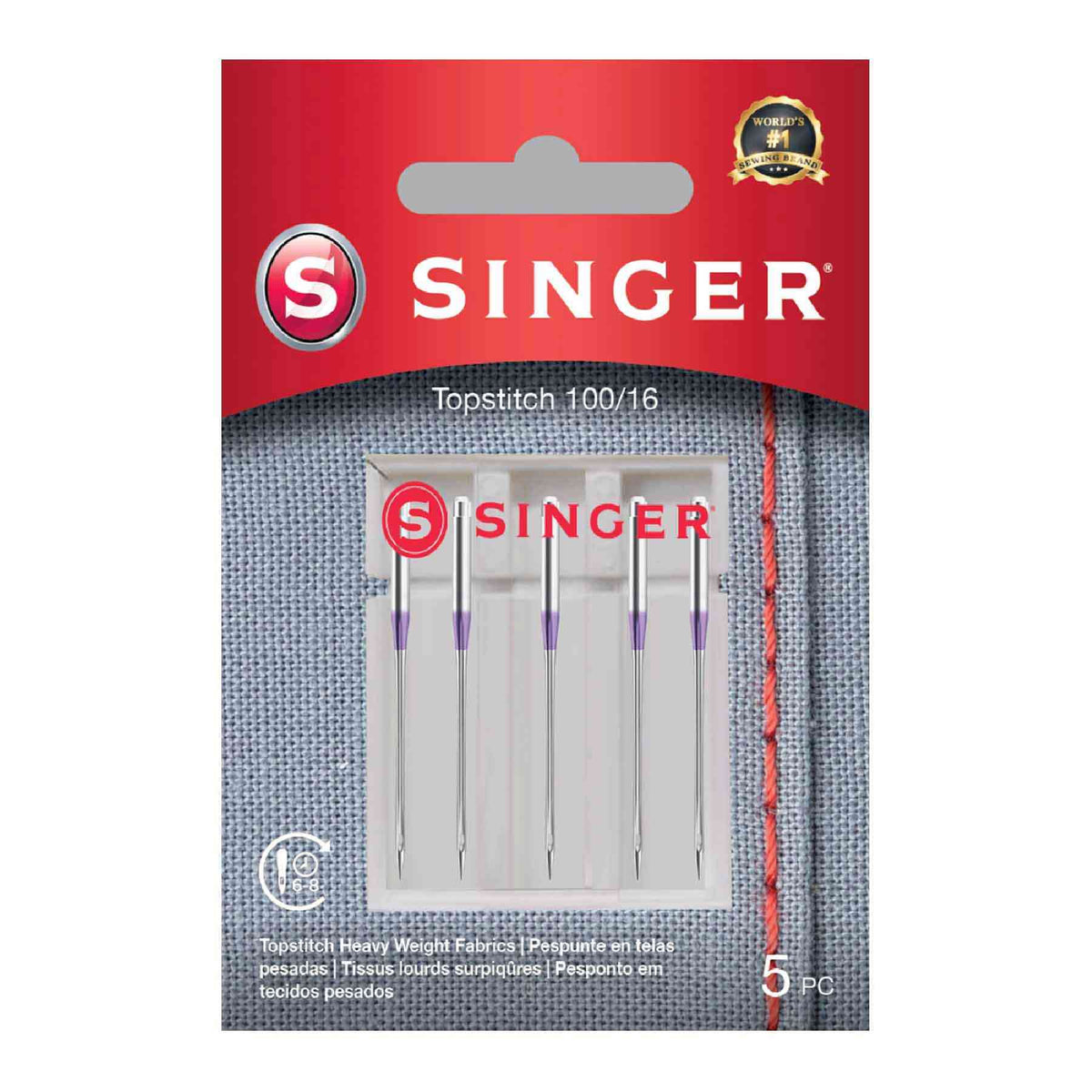 SINGER Topstitch Needles Size 100/16 5 Pack