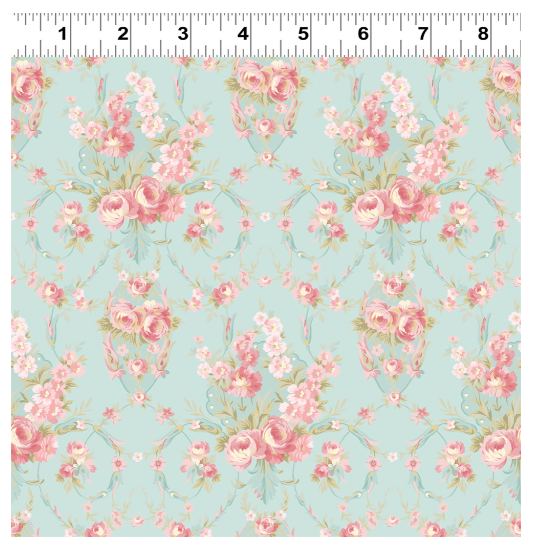 Clothworks | Charlotte Damask Turqoise