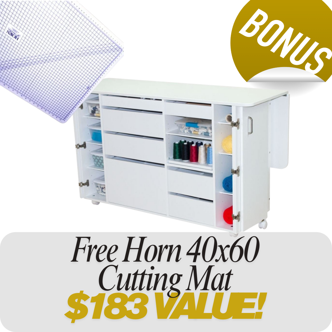 Horn of America Model 7600 Deluxe Sewing and Crafting Storage Center Chest | Free Cutting Mat