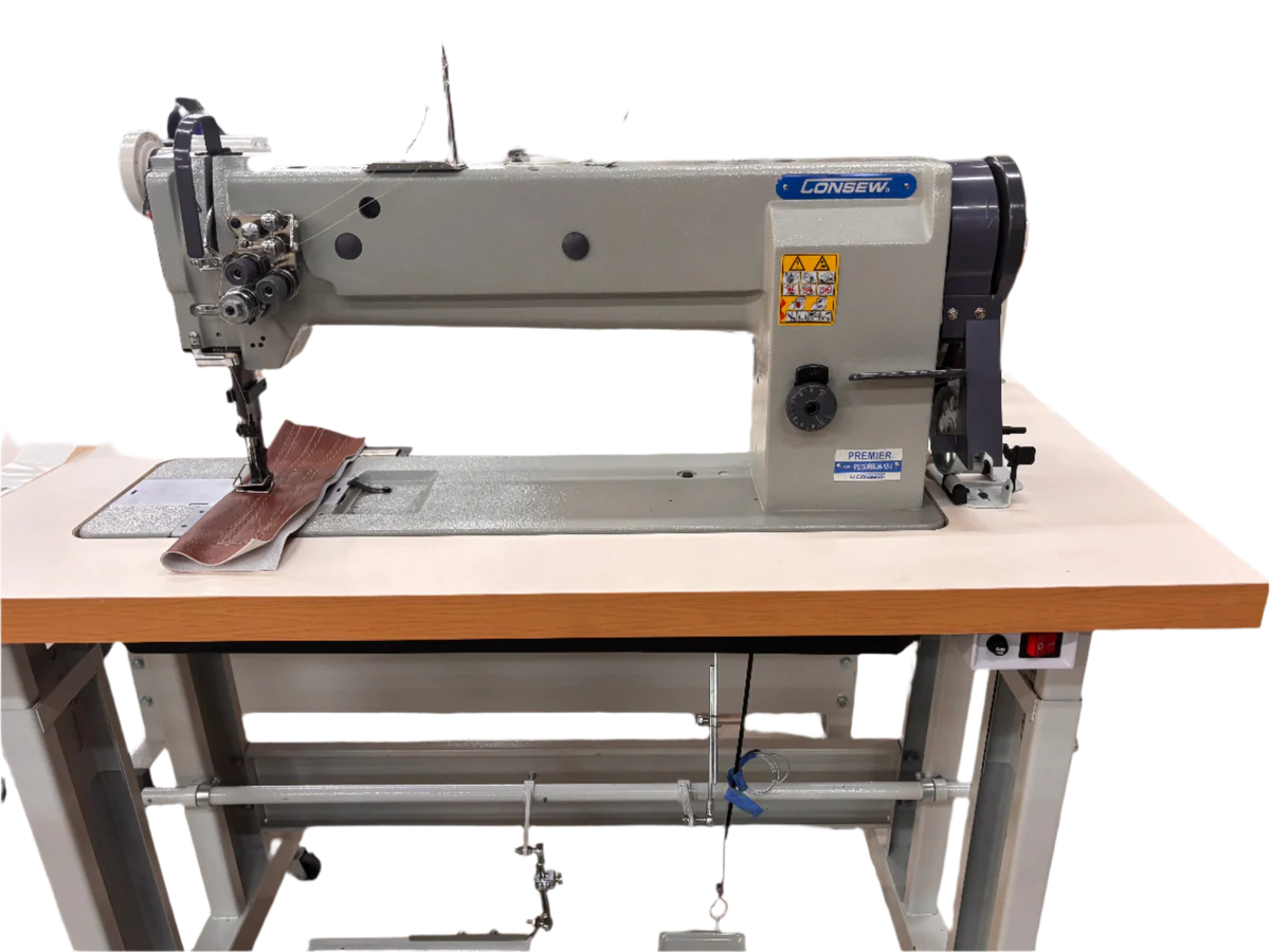 Consew Premier P2339RBLH‑18 Double‑Needle Walking‑Foot Industrial Lockstitch — Complete Set w/ Servo Motor & Table