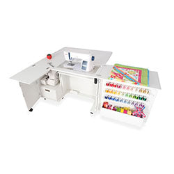 Kangaroo Wallaby Electric Lift Sewing Cabinet - Ash White