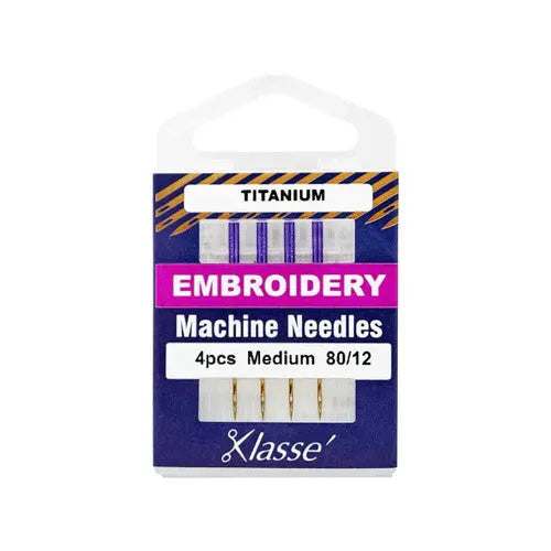Klasse Titanium Embroidery 80/12 4pk Sewingmachineoutlet