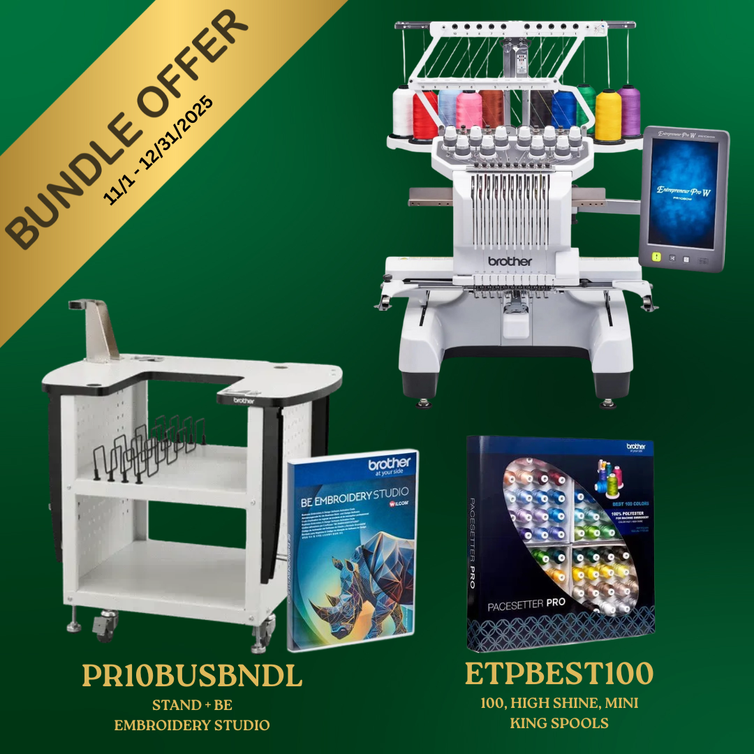 Brother PR1060W | Multi-Needle Embroidery Machine | Holiday Bundle #1
