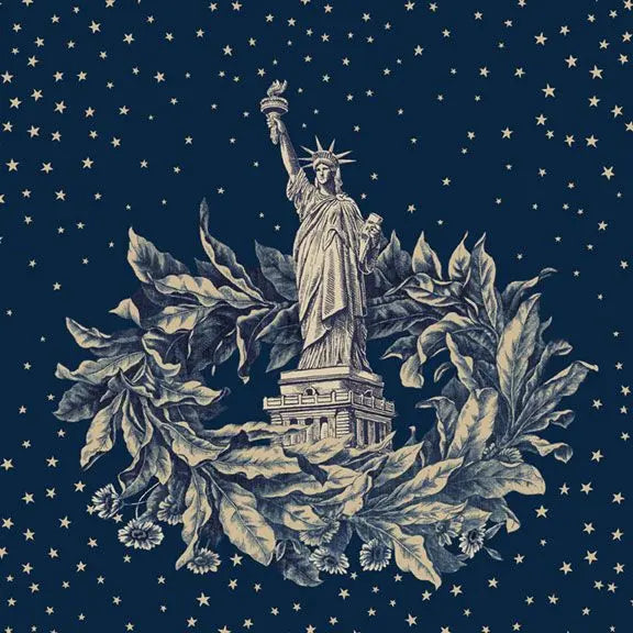 Lady Liberty Navy Marcus Fabrics