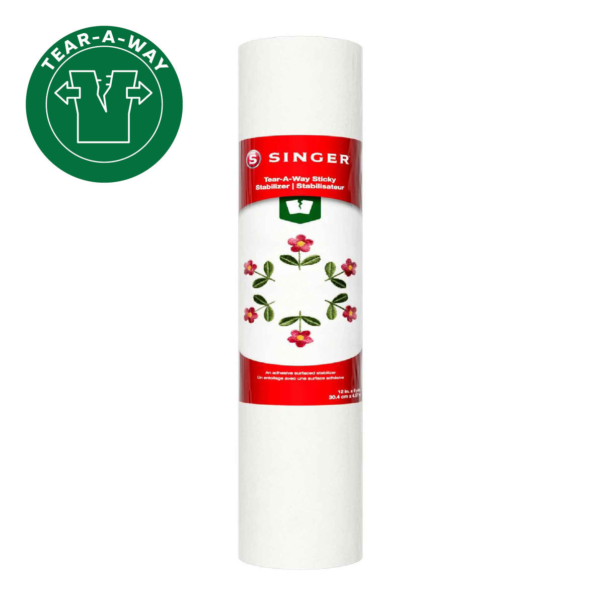 SINGER Tear-A-Way Sticky Stabilizer - 12" x 5 yds