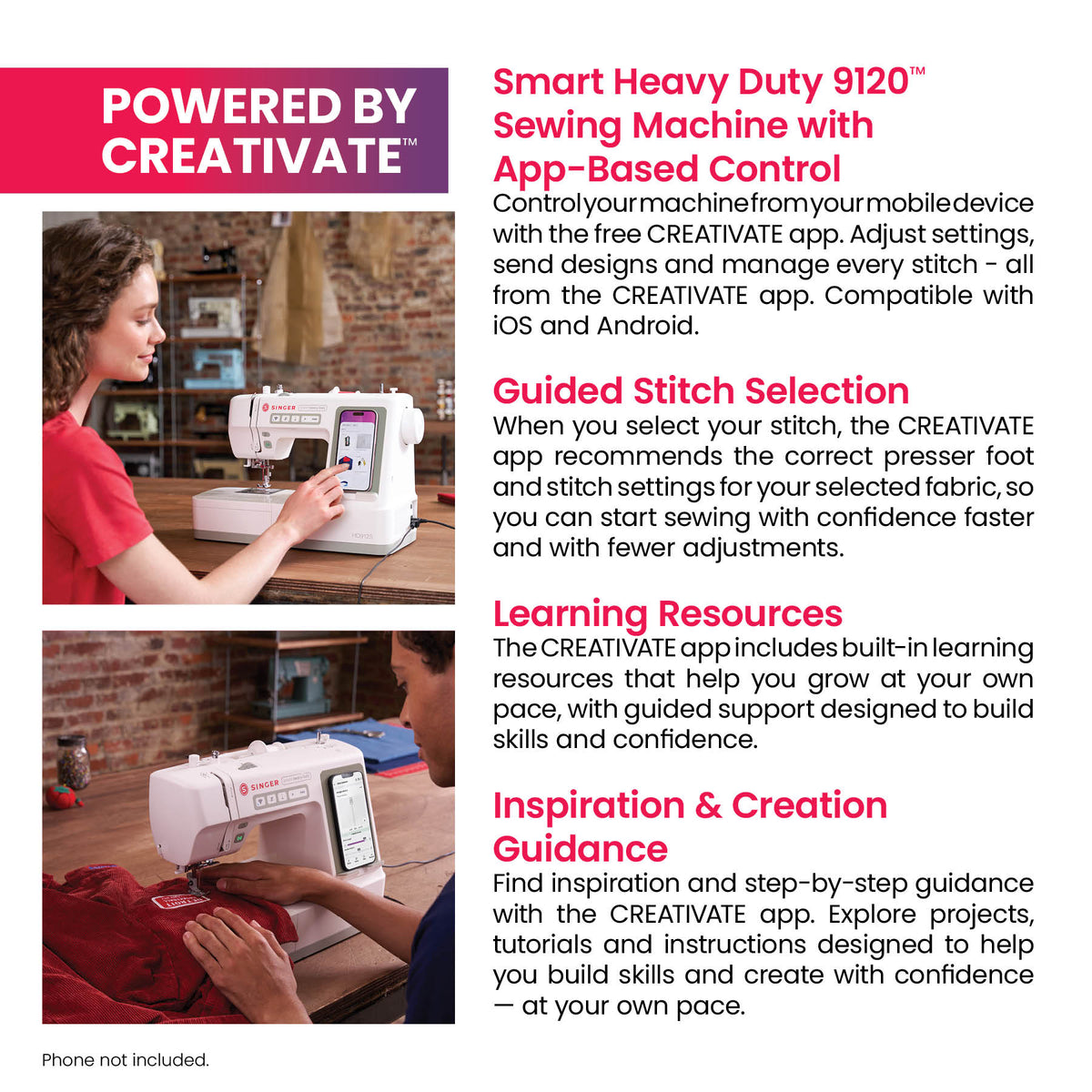 SINGER Smart Heavy Duty 9120 Sewing and Embroidery Machine - official product image 7