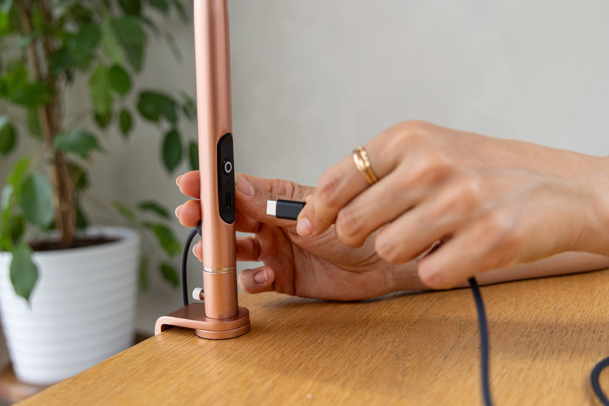 Daylight Slimline 4 Table Lamp - Rose Gold for sewing, quilting and crafts