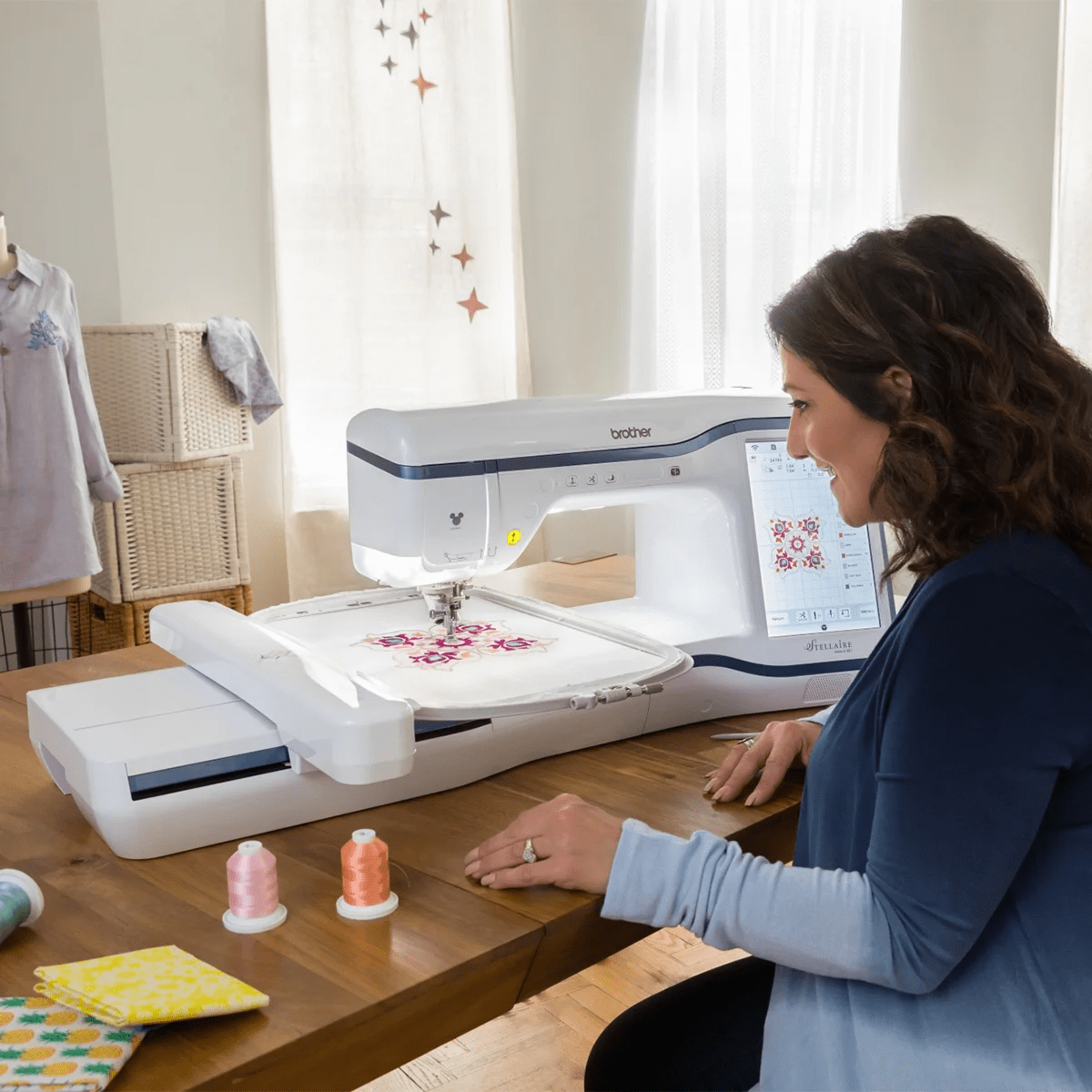 Brother Embroidery Only Machine Brother Stellaire Innovis XE1 Computerized Embroidery Machine with Free Brother ScanNCut SDX325