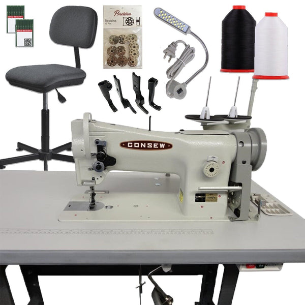 Consew Sewing Machines Consew 206RB-5 Industrial Sewing Machine & Stand Bundle with Chair