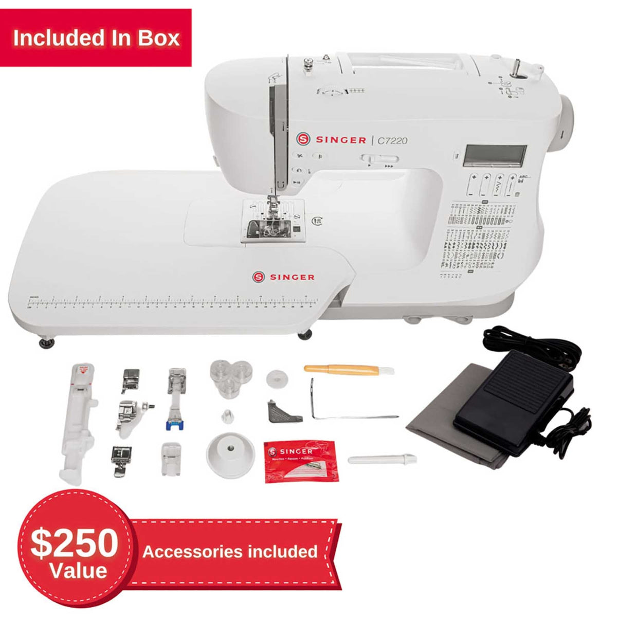 SINGER C7220 Sewing Machine with Extension Table - official product image 3