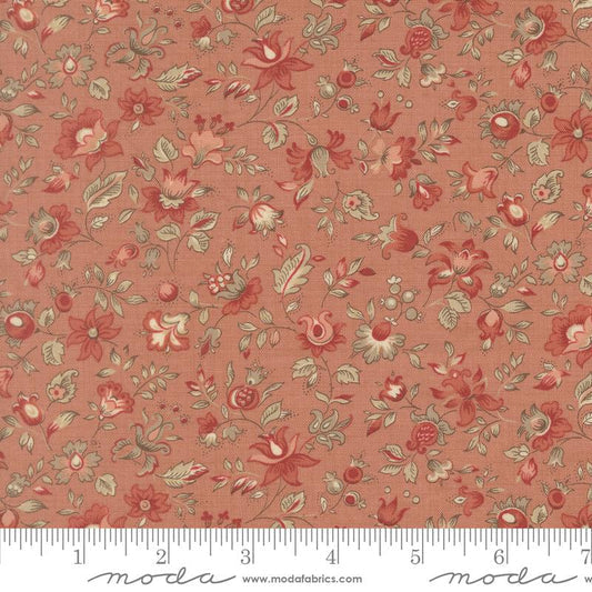 French General Le Jardin Rouge Clemenceau Clay cotton floral Moda 36154-12