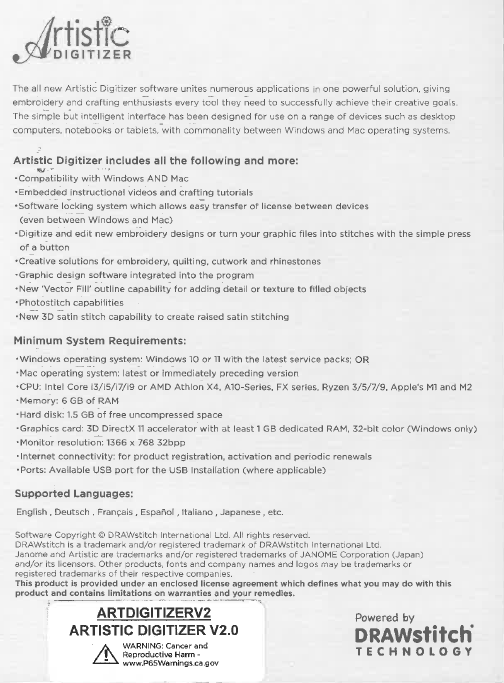 Janome Artistic Digitizer 2.0 | New Version