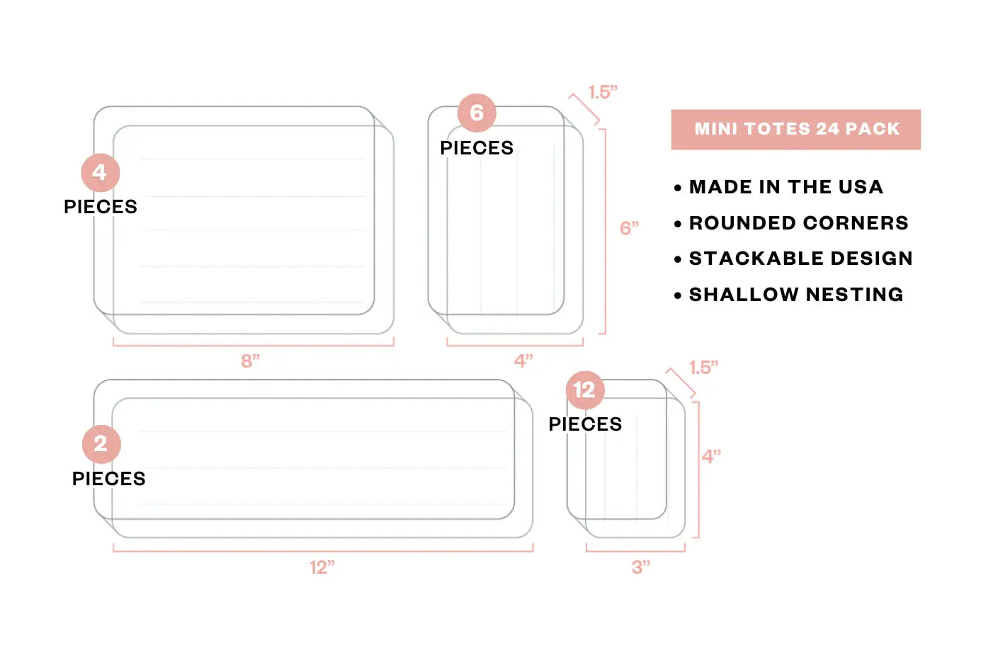 Create Room Mini Tote 24 Pack