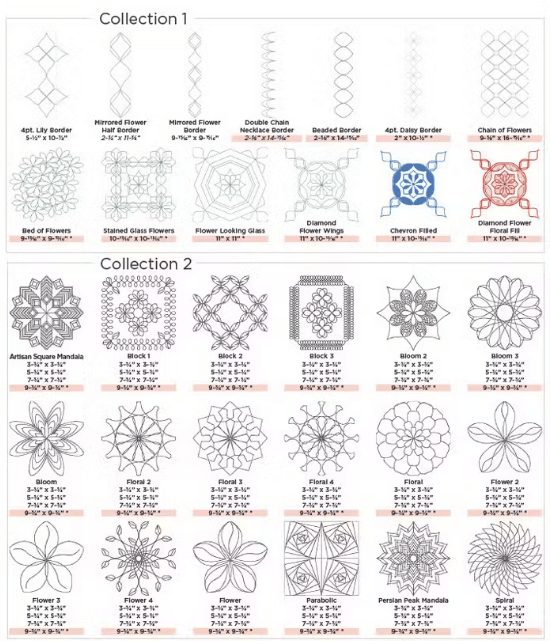 Janome Quilting Software Janome High-Definition Embroidery Inspirations: Ruler Work Quilting Collection