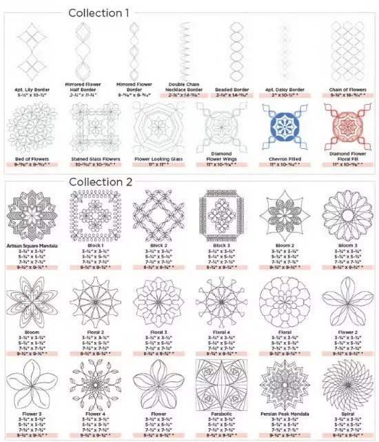 Janome Quilting Software Janome High-Definition Embroidery Inspirations: Ruler Work Quilting Collection