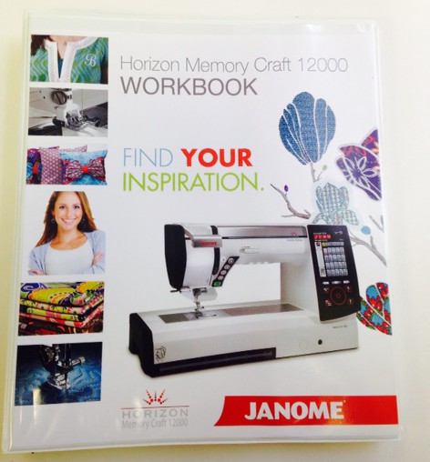 Janome Horizon Memory Craft 12000 Workbook WB12000 official cover