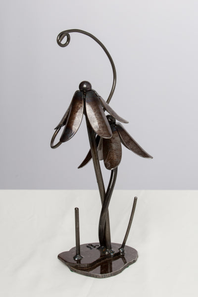 Paul’s Metal Petals Laura coneflower threadholder design reference; each handmade piece varies