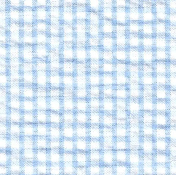 Seersucker Check Fabric #015 – Blue Sewing Machine Outlet