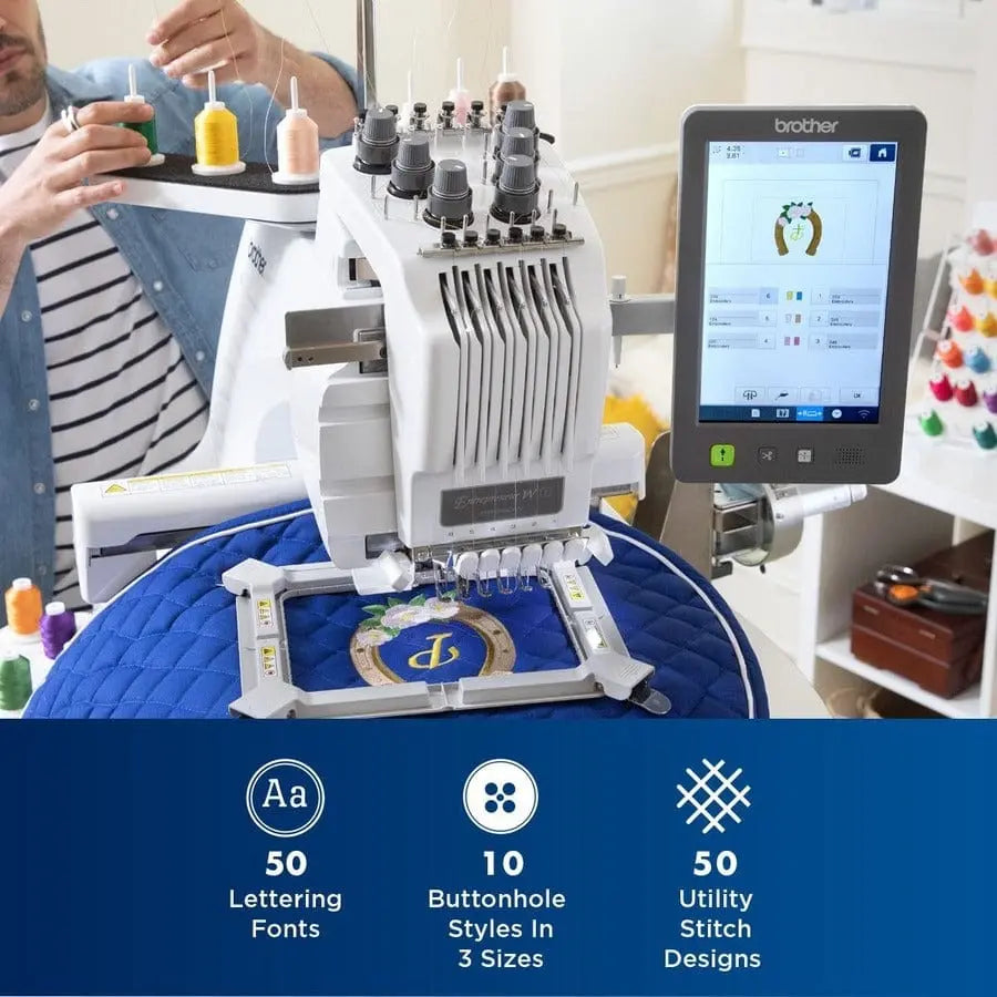 Brother Multi-Needle Machines NEW Brother Entrepreneur PR680W 6 Needle Embroidery Machine WLAN Capabilities