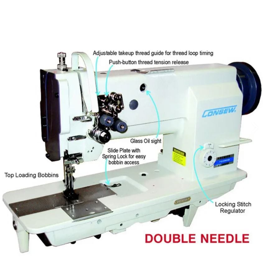 Consew Industrial Machines Consew Premier 2339RB Double Needle With Assembled Table and Servo Motor