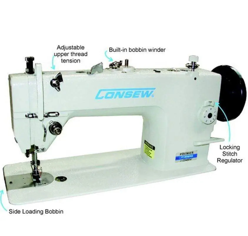 Consew Lockstitch Machines Consew 1206RB upholstery Walking Foot Industrial Sewing Machine with Table and Servo Motor Drop Feed, Needle Feed, Walking Foot, Lockstitch Machine-FREE SHIPPING