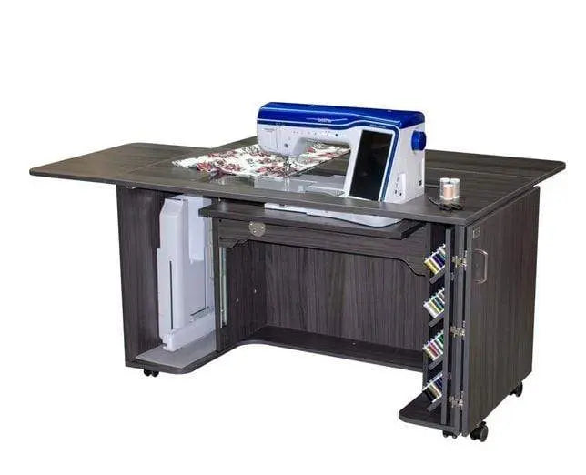 Horn Cabinets and Tables Horn 8050 Sewing Cabinet with Electric Lift, Thread Rack Gray
