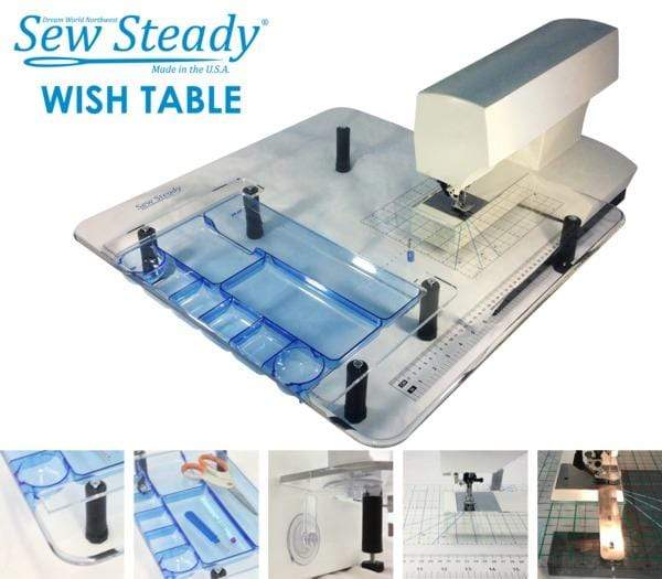 Sew Steady Cabinets and Tables Sew Steady SST-Wish Free Motion Table 22.5X25.5" ruler Foot, 6 Templates Table Polish Universal Grid