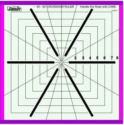 Sew Steady Quilting Accessories Westalee 12.5" x 12.5" 6 Pt Crosshair Ruler