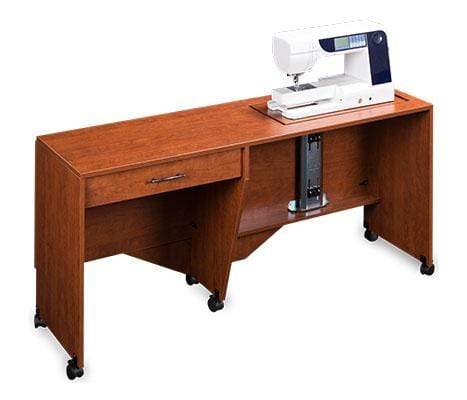 Sylvia Cabinets and Tables Sylvia Model 1600 Design Large QuiltMate Modular Quilting and Sewing Machine Cabinet Sunset Cherry