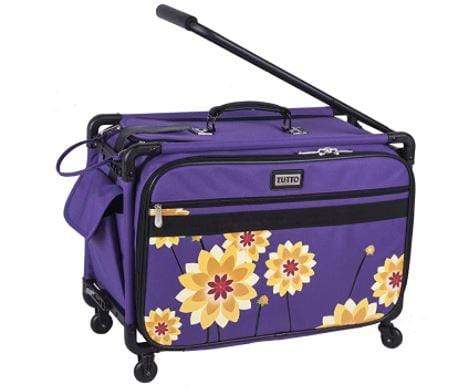 Tutto Totes and Bags Tutto LARGE Machine On Wheels Purple with Yellow Flowers