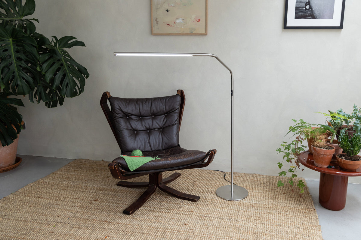 Daylight Slimline 4 Floor Lamp - Brushed Steel for sewing, quilting and crafts