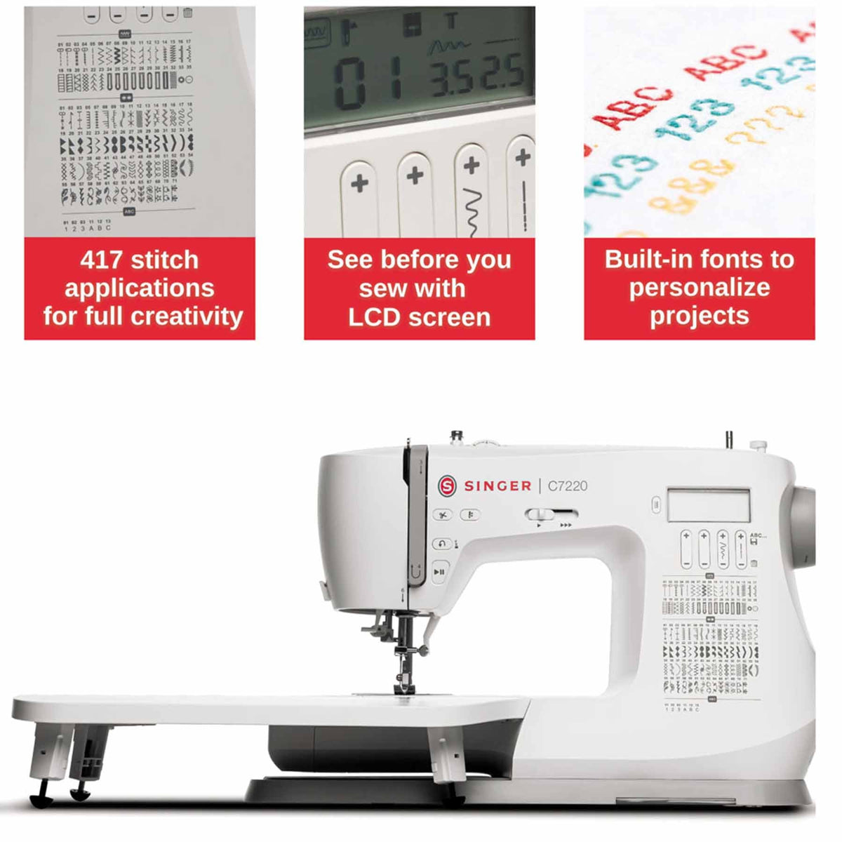 SINGER C7220 Sewing Machine with Extension Table - official product image 4