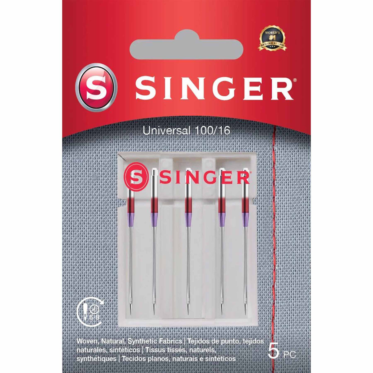SINGER Universal Needles Size 100/16 5 Pack