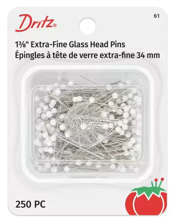 Extra Fine Glass Head Pins 1 3/8"