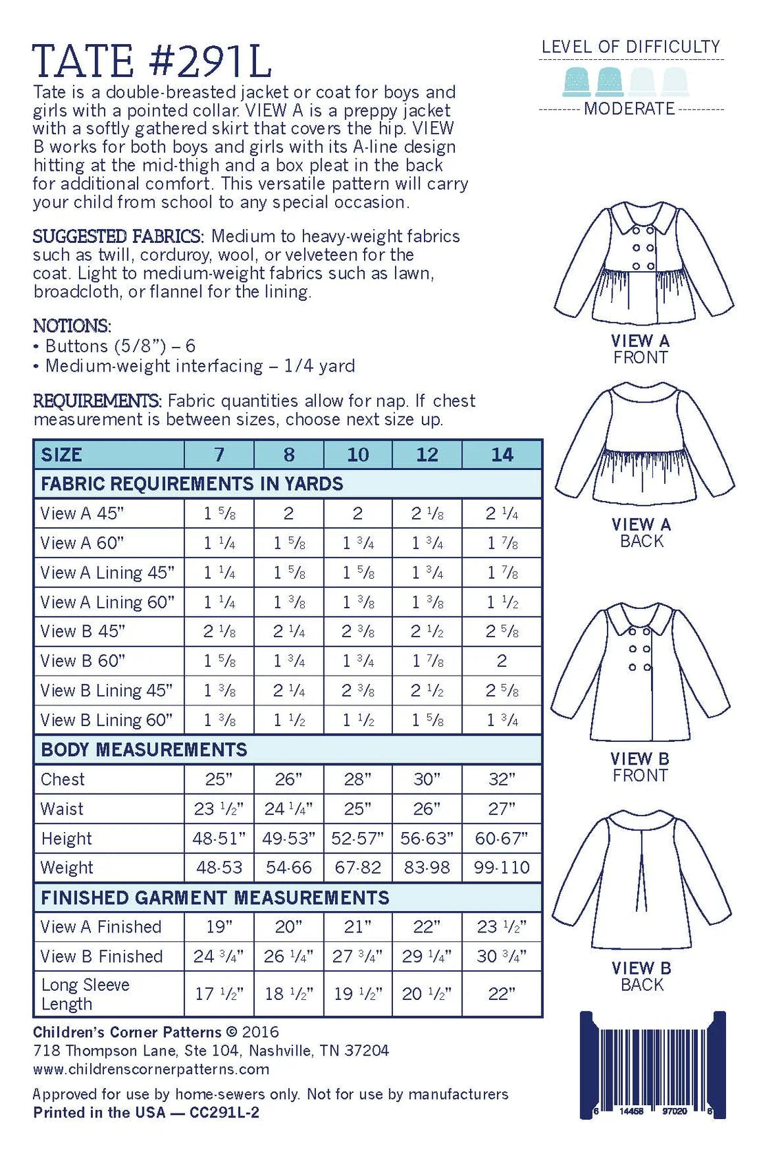 Tate Children's Corner sz 7-14