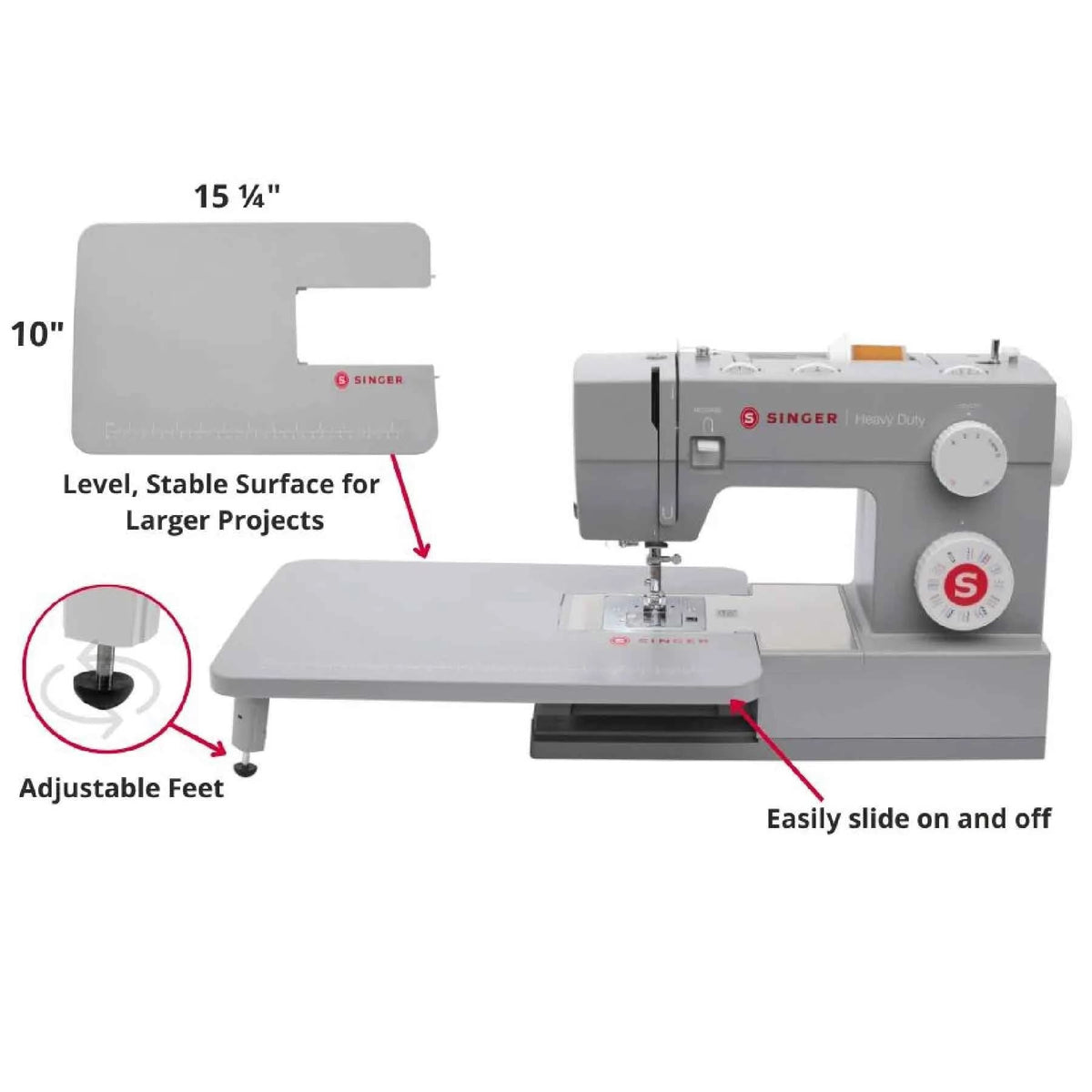 SINGER Heavy Duty 4432 Sewing Machine & Extension Table Bundle - official product image 4