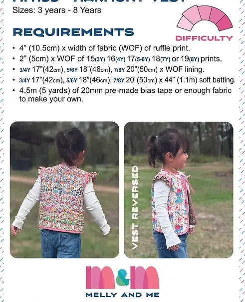 Harmony Vest - Children's Patchwork Vest Pattern | MM199 Tacony