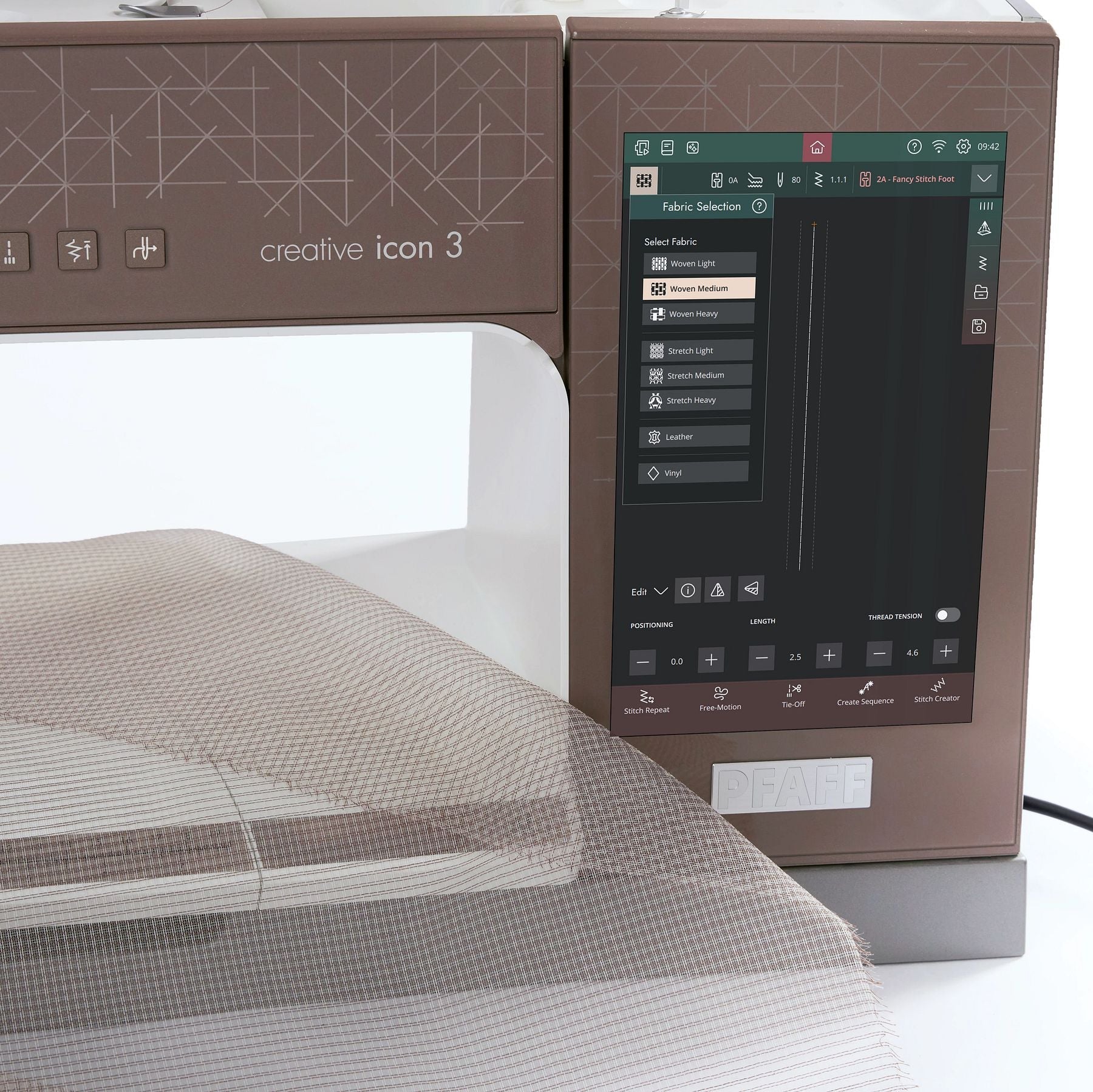 PFAFF creative icon 3 fabric selection
