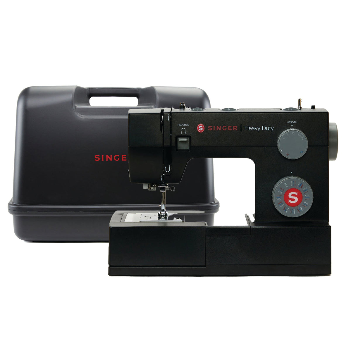 SINGER Heavy Duty 4432 Black Sewing Machine & Black Universal Hard Case Bundle - official product image 1