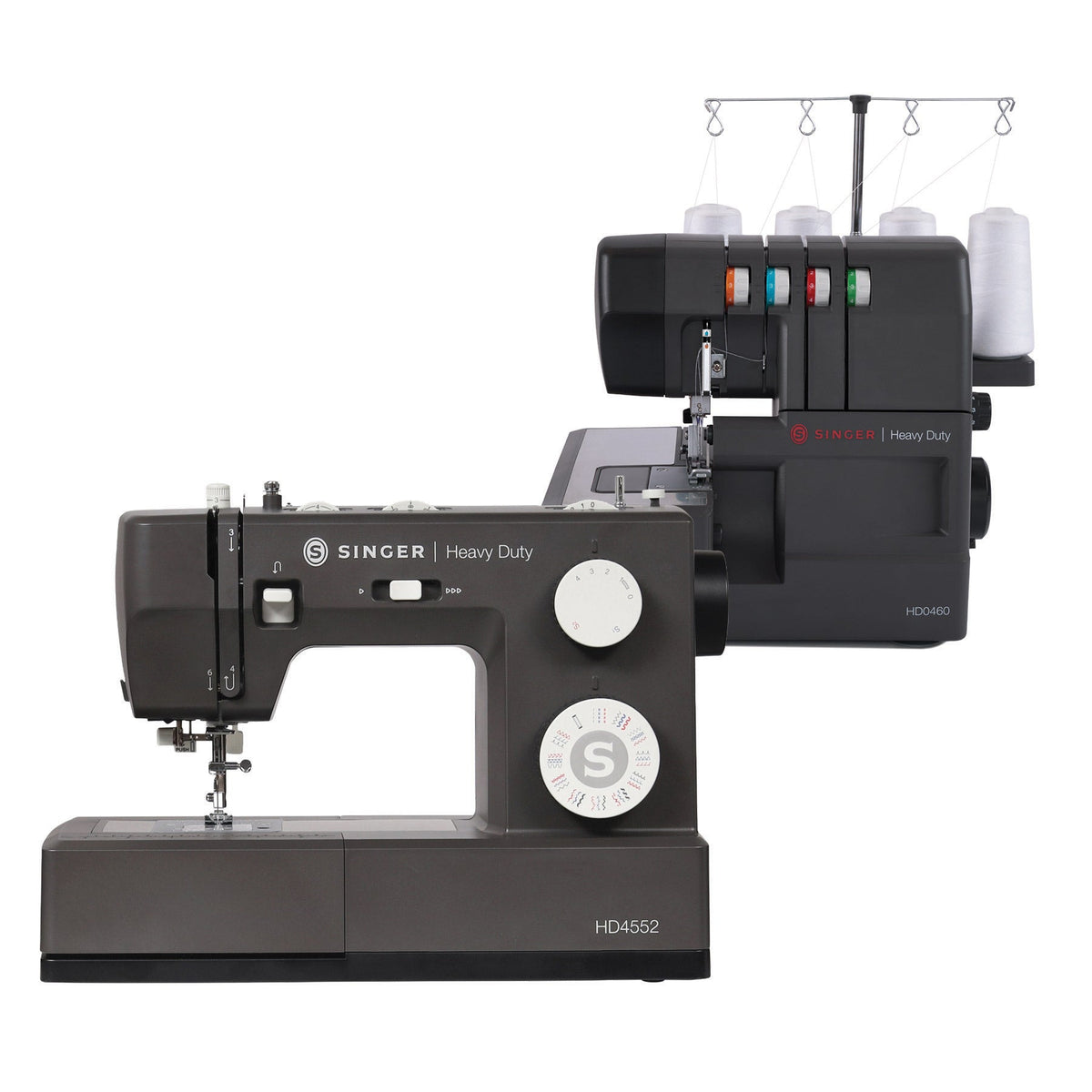 SINGER Heavy Duty Next Evolution Charcoal 4552 Sewing Machine & 0460 Serger Bundle - official product image 1