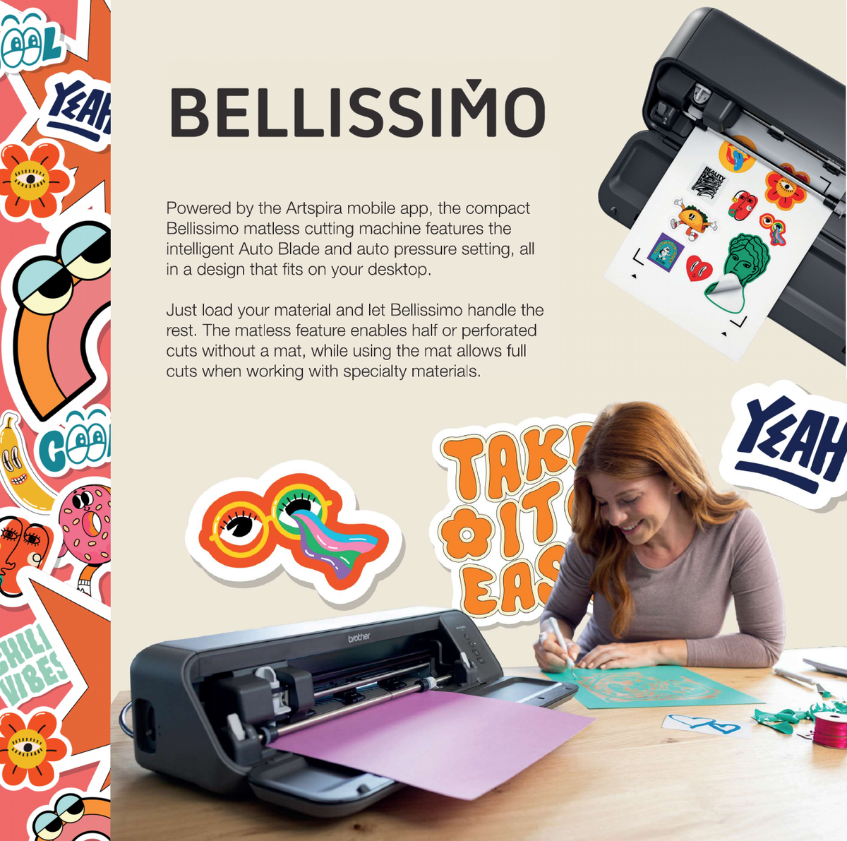 Brother Bellissimo CT1 matless cutting machine in use