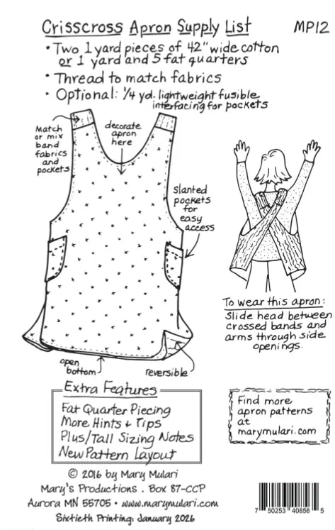 Mary Mulari Designs | Crisscross Apron Checkers Distributors