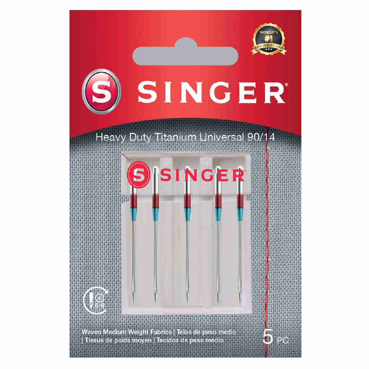 SINGER Titanium Universal Needles Size 90/14 5 Pack