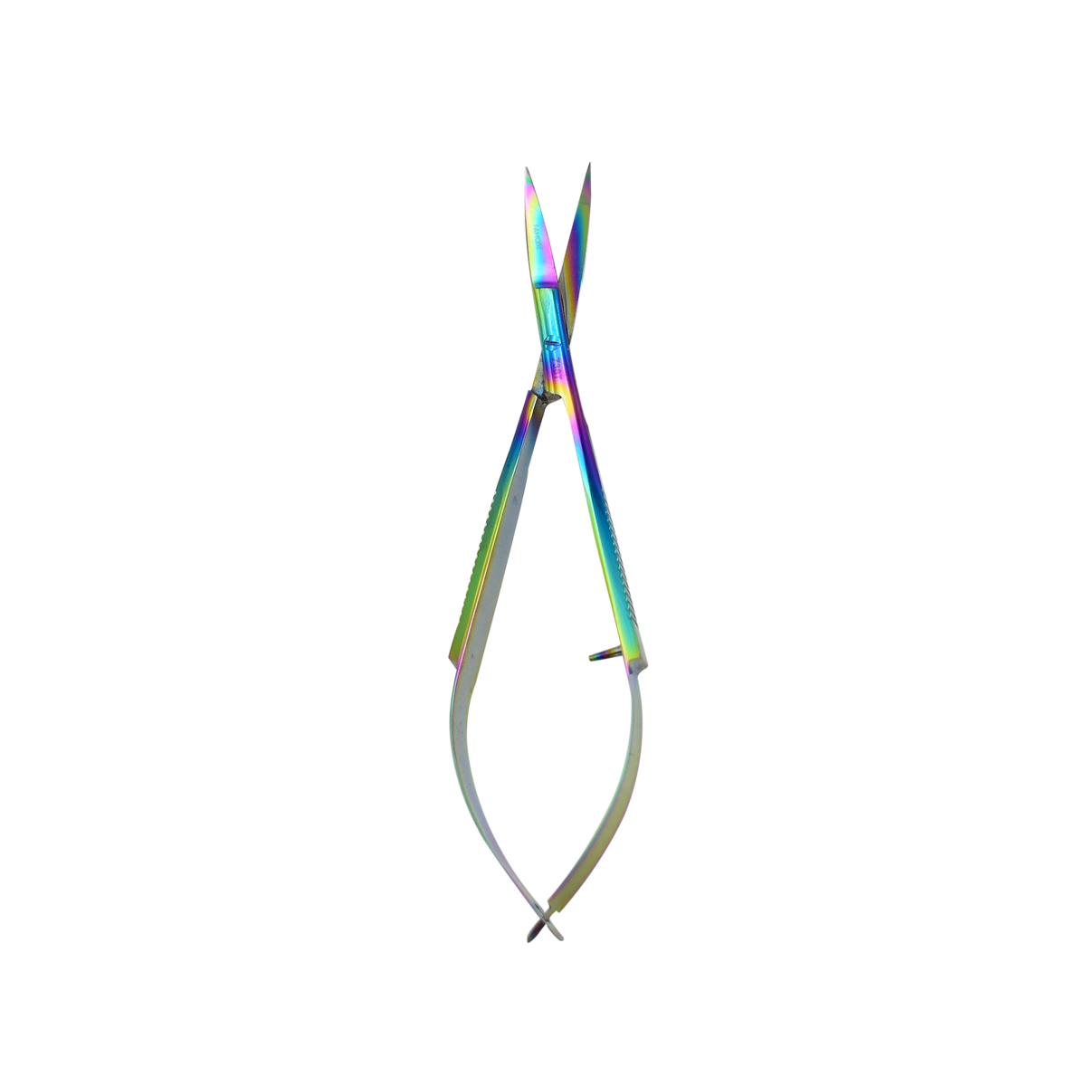 Front view of Famore 738T rainbow titanium-coated EZ Snips
